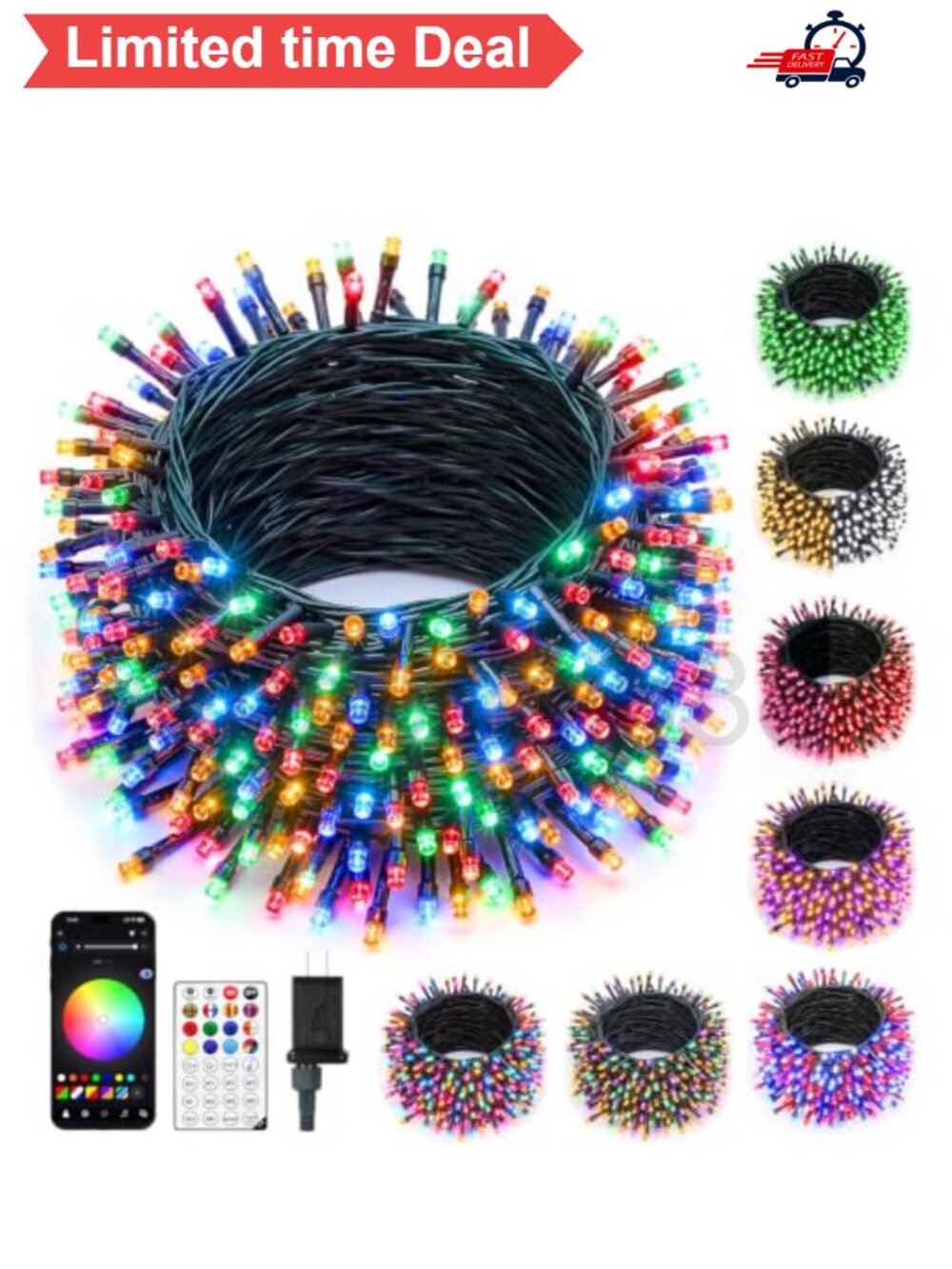 🎄 250 LED Smart Color Changing String Lights 82ft App Control - Picture 1 of 5